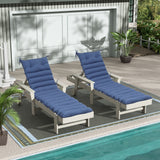 2 Piece Outdoor Chaise Lounge Chair Cushion Set