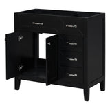 Modern Bathroom Vanity Base Only, 2 Doors And 3 Drawers