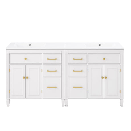 2 Piece Freestanding Bathroom Vanity Set With Sink Top, Reversible Dual Layout