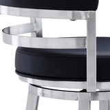 Titana - Swivel Faux Leather And Brushed Stainless Steel Bar Stool