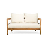 Porto - Outdoor 4 Piece Chat Set, Comfortable Seating, Acacia Wood And Rope, Compact Dimensions - Teak / Beige