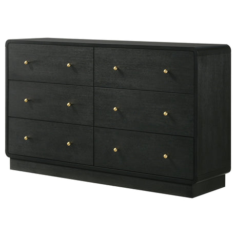 Burton - 6 Drawer Dresser Cabinet - Black