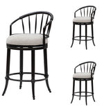 Luther - Commercial Grade Steel Frame Fabric Upholstered Swivel Counter Height Barstool