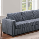 Modern Style L-Shape Sectional Set, USB Ports, Cup Holder