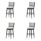 Baxter - Steel Frame Fabric Upholstered Swivel Bar Height Barstool