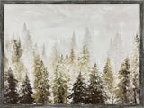 Fogbound Pines Hand-Embellished Canvas in Frame
