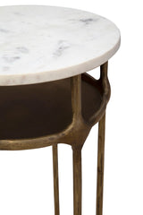 Moira - Side Table - White / Gold