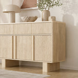 Curved Credenza, Wide Storage Cabinet For Dining Room
