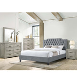 Modern Bed Frame With Tufted Upholstered Headboard