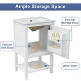 Modern Bathroom Vanity With Sink, Soft-Closing Door And Open Shelf