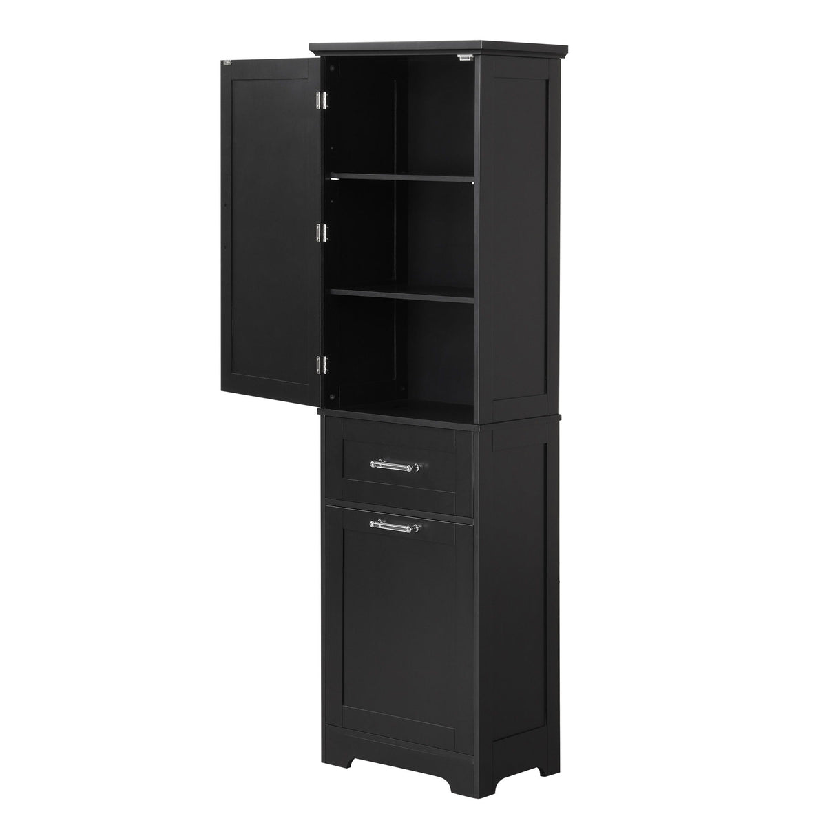 Tall Freestanding Bathroom Storage Cabinet With Adjustable Shelf And 2 Drawers