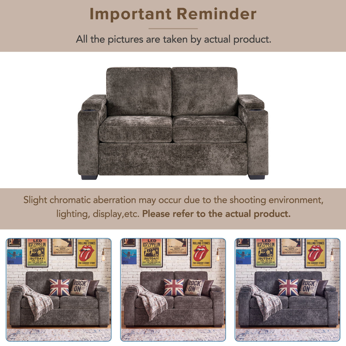 Pull Out Sofa Bed Loveseat With Twin Mattress, Cup Holders And Arm Storage
