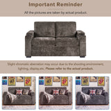 Pull Out Sofa Bed Loveseat With Twin Mattress, Cup Holders And Arm Storage