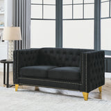Modern Sofa With Button Tufting, Upholstered Couch For Living Room