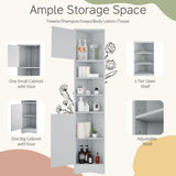 Multi Functional Corner Cabinet With Adjustable Shelves And 2 Doors