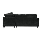 Modern Sectional Set With Corner Wedge, Loveseat, Ottoman & 2 Pillows