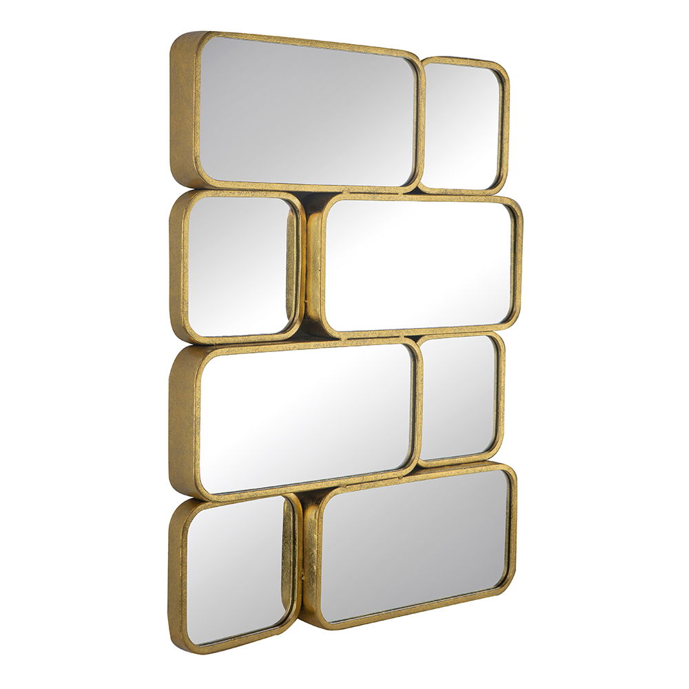 Mirror With en Metal Framed Decorative Rectangle Mirror For Bedroom Dressing Room, Hallway Or Living Spac - Gold - Wall Mirrors - Alpine Outlets