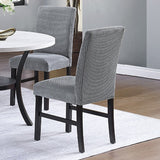 Elegant 5 Piece Dining Set Dark Chairs Top Table With Lower Shelf Kitchen Dining Room