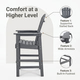 Bar Height Adirondack Chair With Cup Holder And Armrests