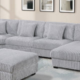Armless Chair Modular With Pillow Living Room Furniture - Gray / Mink