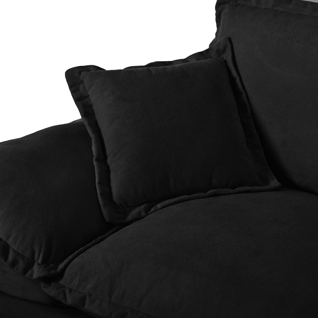 Modular Sectional Sofa With Movable Ottoman & Pillows