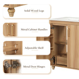 30" Bathroom Vanity With Sink, Cabinet With Doors And Drawer, Rectangular Shape - Natural