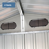 Industrial - 20' x 13' Heavy Duty Metal Garage Shed - Dark Gray