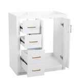 Retro Style Bathroom Vanity With 3 Drawers & Soft-Closing Doors
