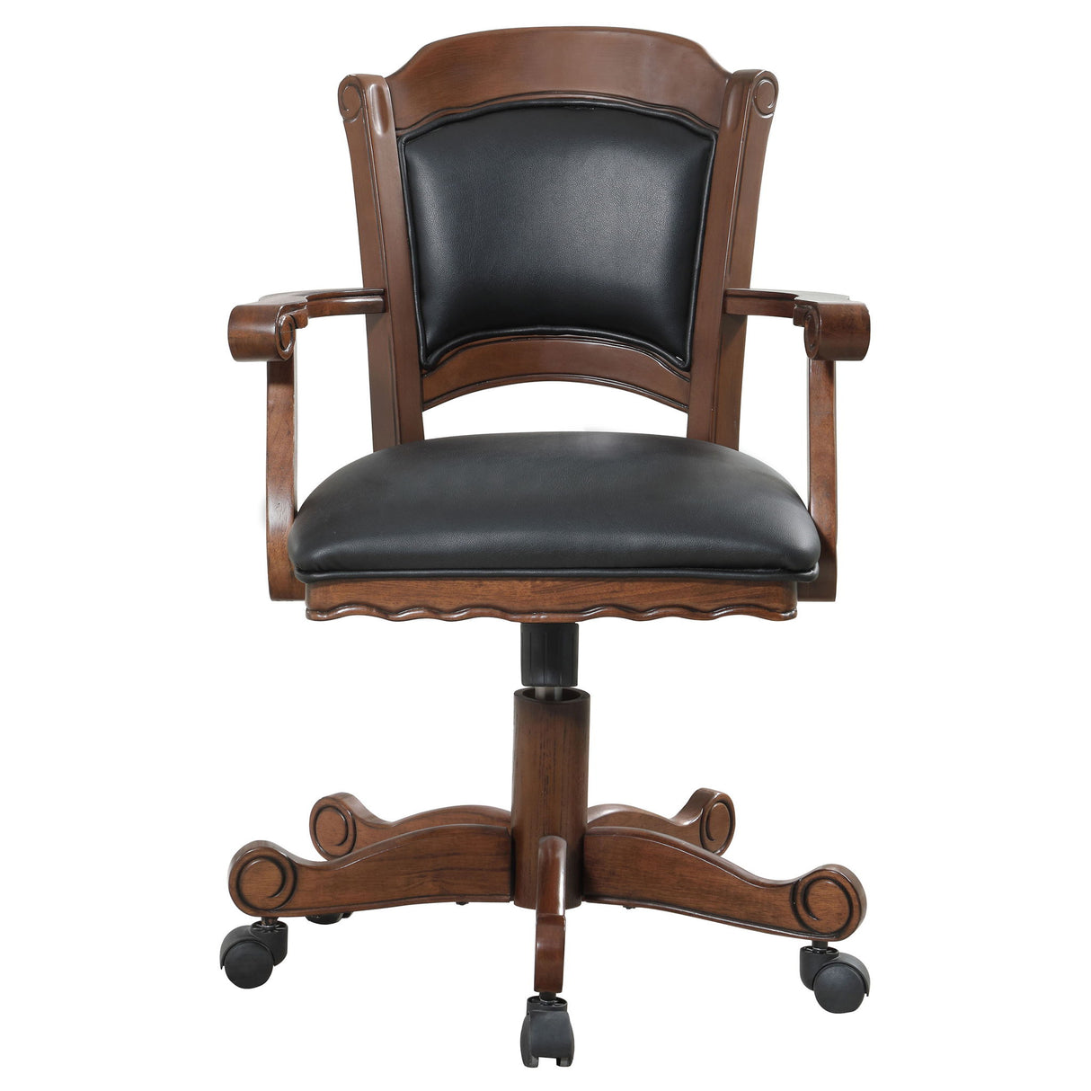 Upholstered Game Chair With Caster Wheels - Black