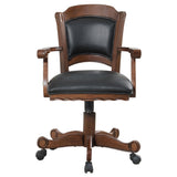 Upholstered Game Chair With Caster Wheels - Black