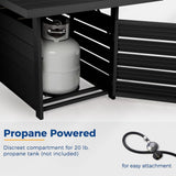 Rectangular Propane Fire Pit Table With Burner, Lava Rock, Waterproof Cover
