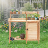 Outdoor Potting Bench Table With Sink, Garden Workstation