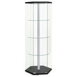 Tenley - 4 Shelf Curio Cabinet With Hexagonal Design