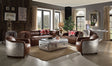 Brancaster - Top Grain Leather Living Room Set - Brown - 5 Piece Living Room Sets - Alpine Outlets