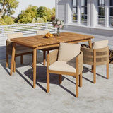 5 Piece Wood and Rope Patio Dining Set - Patio Furniture available at Alpine Outlets in Denver