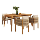 5 Piece Wood and Rope Patio Dining Set - Patio Furniture available at Alpine Outlets in Denver