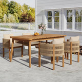 5 Piece Wood and Rope Patio Dining Set - Patio Furniture available at Alpine Outlets in Denver