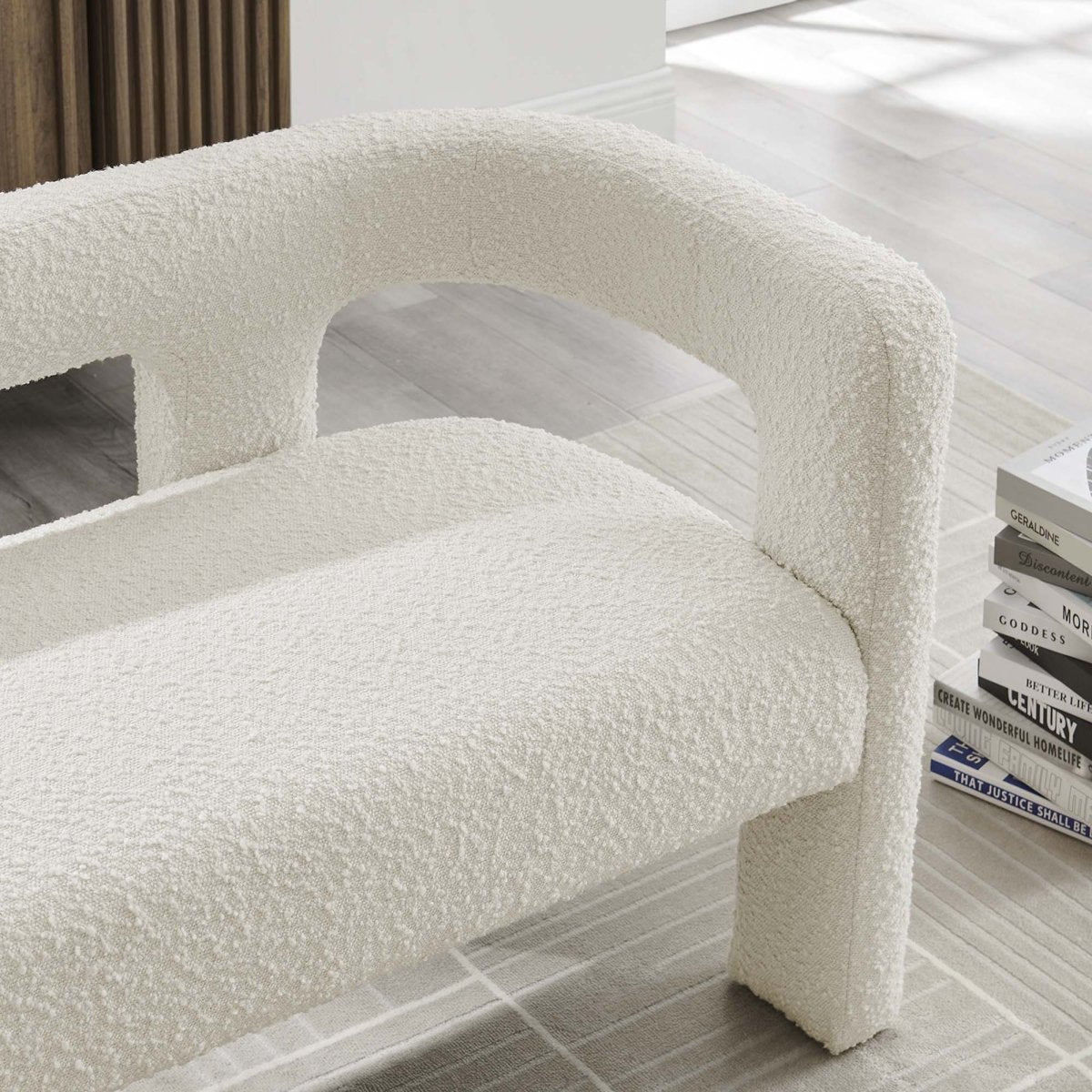 50 - Inch Kayla Boucle Upholstered Loveseat - Loveseats available at Alpine Outlets in Denver