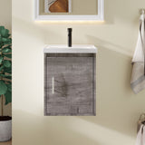 Floating Bathroom Vanity Combo, Wall Mounted Cabinet With Sink & Soft Close Doors For Small Bathrooms