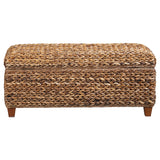 Laughton Hand-Woven Banana Leaf Storage Bench Amber