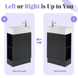 Modern Bathroom Vanity With Sink And 2 Tier Shelf