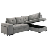 Roanne Grey Fabric Upholstered Sleeper Sectional Sofa