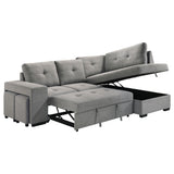 Roanne Grey Fabric Upholstered Sleeper Sectional Sofa
