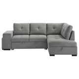 Roanne Grey Fabric Upholstered Sleeper Sectional Sofa