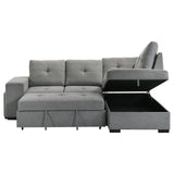 Roanne Grey Fabric Upholstered Sleeper Sectional Sofa