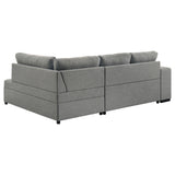Roanne Grey Fabric Upholstered Sleeper Sectional Sofa