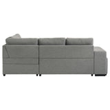 Roanne Grey Fabric Upholstered Sleeper Sectional Sofa
