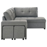Roanne Grey Fabric Upholstered Sleeper Sectional Sofa