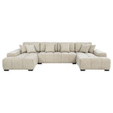 Cannella U-Shaped Double Chaise Sectional Sofa Beige