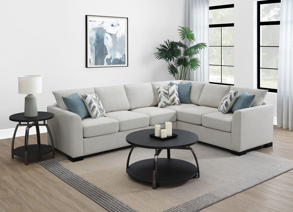 Ashford Chenille Upholstered Sleeper Sectional Sofa, Greige